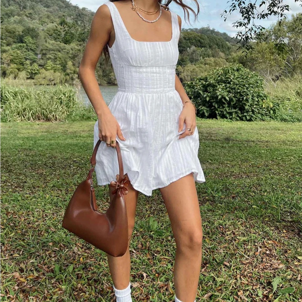 Princess Polly White Cotton Mini Dress